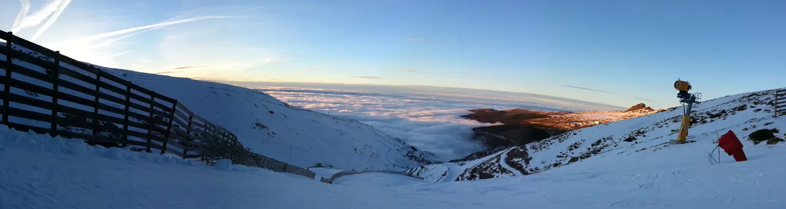 Skidbacke i Sierra Nevada i Andalusien